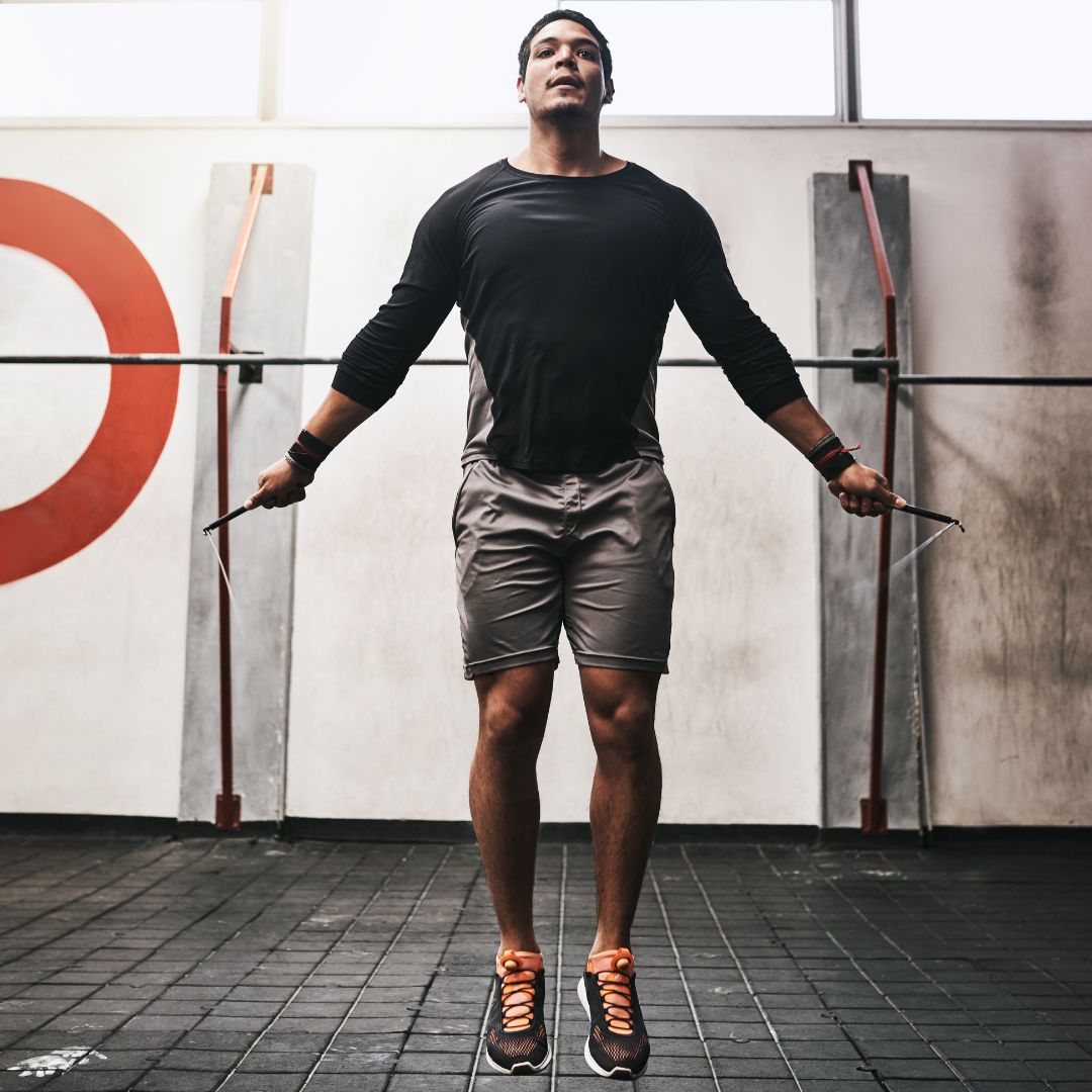 man jumping rope